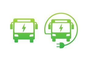 elektrisch stad bus. elektrisch bus opladen. ev icoon. vector voorraad illustratie