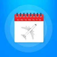kalender vliegtuig voor reizen ontwerp. vector illustratie achtergrond