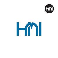 brief hmi monogram logo ontwerp vector