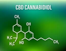 cbd icoon. cbd hennep drug molecuul, hennep. vector voorraad illustratie