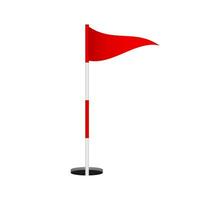 rood golf vlag Aan wit achtergrond. vector voorraad illustratie.