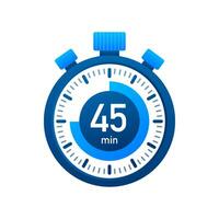 de 45 minuten, stopwatch vector icoon. stopwatch icoon in vlak stijl, timer Aan Aan kleur achtergrond. vector illustratie