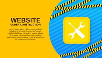 website onder bouw teken Aan laptop. vector illustratie voor website