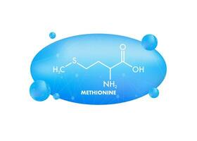 icoon met methionine formule. amino zuur molecuul. vector