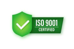 iso 9001 gecertificeerd insigne, icoon. certificaat stempel. vector voorraad illustratie