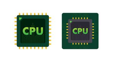 CPU chip, gegevens computergebruik. databank, procesteken vector voorraad illustratie