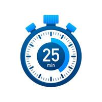 de 25 minuten, stopwatch vector icoon. stopwatch icoon in vlak stijl, timer Aan Aan kleur achtergrond. vector illustratie