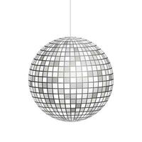 zilver disco bal icoon geïsoleerd Aan grijswaarden achtergrond. vector voorraad illustratie