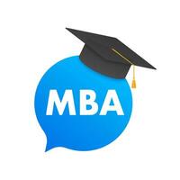 mba meester van bedrijf administratie. mba school- concept. vector voorraad illustratie