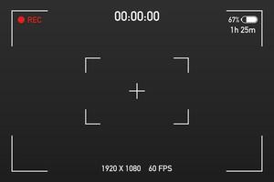 camera visie viewing afbeeldingen. zichtbaar scherm focussen. video opname scherm Aan een transparant achtergrond. vector illustratie.