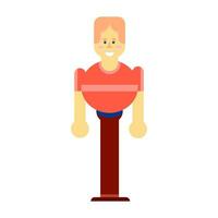 tekenfilm karakter van een Mens in een rood t-shirt. vlak vector illustratie.
