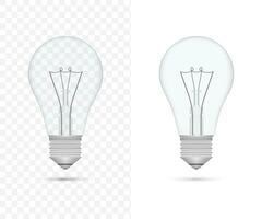 realistisch transparant licht lamp. lamp, gloeiend lamp. vector voorraad illustratie