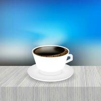 een kop van koffie en schotel, realistisch. vector voorraad illustratie