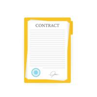 contract overeenkomst papier blanco met zegel. vector illustratie