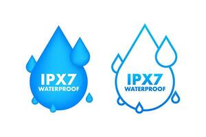 ipx7 waterbestendig, water weerstand niveau informatie teken. vector