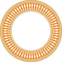 vector oranje ronde Egyptische grens. cirkel ornament van oude Afrika. patroon van lotus bloemen en zon