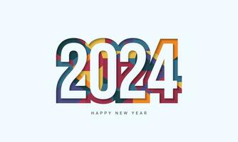 2024 gelukkig nieuw jaar tekst ontwerp vector. 2024 aantal ontwerp sjabloon. 2024 gelukkig nieuw jaar symbool. vector