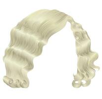 trendy vrouw haren kare blonde kleuren. schoonheid mode. retro stijl krullen. realistische 3D. vector