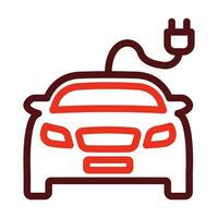 elektrisch auto vector dik lijn twee kleur pictogrammen voor persoonlijk en reclame gebruiken.