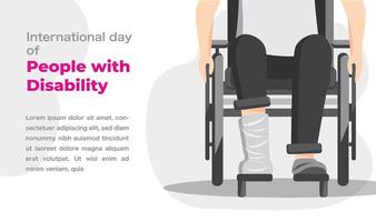 wereld handicap dag, gehandicapten. vector illustratie