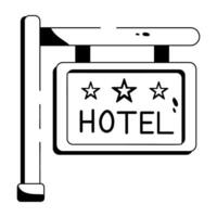 modieus hotel bord vector