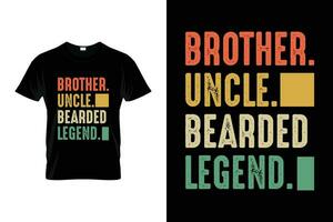 broer oom gebaard legende baard humor grappig gezegde baard t-shirt vector