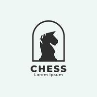 schaak logo wijnoogst minimalistische vector ontwerp, hoofd paard illustratie ontwerp.