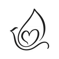 vector liefdesduif met hart logo ontwerp sjabloon icoon