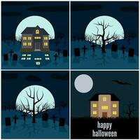 reeks van vier vector illustraties voor halloween