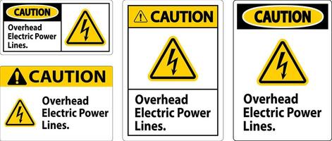 voorzichtigheid teken overhead elektrisch macht lijnen vector