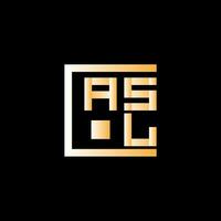 asl brief logo vector ontwerp, asl gemakkelijk en modern logo. asl luxueus alfabet ontwerp