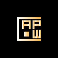 apw brief logo vector ontwerp, apw gemakkelijk en modern logo. apw luxueus alfabet ontwerp