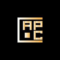 apc brief logo vector ontwerp, apc gemakkelijk en modern logo. apc luxueus alfabet ontwerp