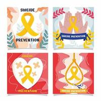kaartenset voor zelfmoordpreventie vector
