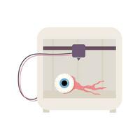 een synthetisch orgaan. oog. 3d printer, bioprinten, protheses. medisch afdrukken. vector