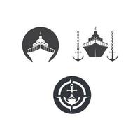cruiseschip en nautische logo vector pictogram illustratie