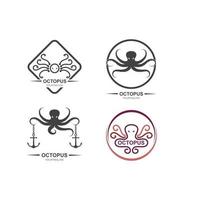octopus pictogram logo vector illustratie ontwerp