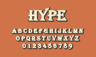 hype lettertype alfabet vector