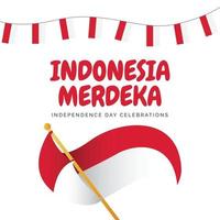 indonesië onafhankelijkheidsdag banners sjabloon. vector