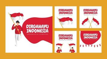 indonesië onafhankelijkheidsdag banners sjabloon. vector