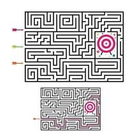 vierkant doolhof labyrint spel voor kinderen. labyrint logica raadsel vector
