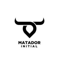 matador stier hoorn hoofd abstract zwart logo pictogram ontwerp vector