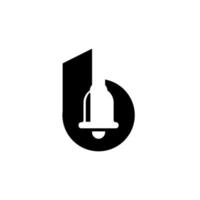 bel met eerste letter b vector zwart logo pictogram illu