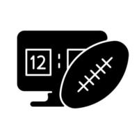 online voetbalspellen zwart glyph-pictogram vector