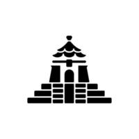 chiang kai shek memorial hall zwarte glyph icoon. vector