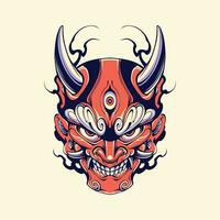 Japans gezicht oni masker vector kunst