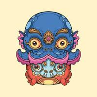 Japans Daruma masker en Octopus vector