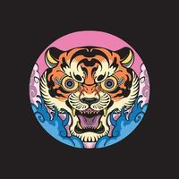 ontwerp tijger Japans vector kunst
