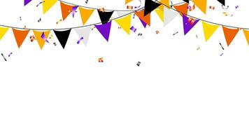 halloween partij vlaggen en confetti banier vector illustratie Aan wit achtergrond