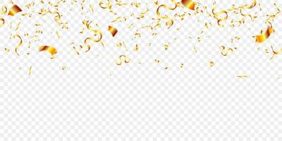 vector illutration gouden confetti vallend achtergrond zier decor vakantie en partij verjaardag